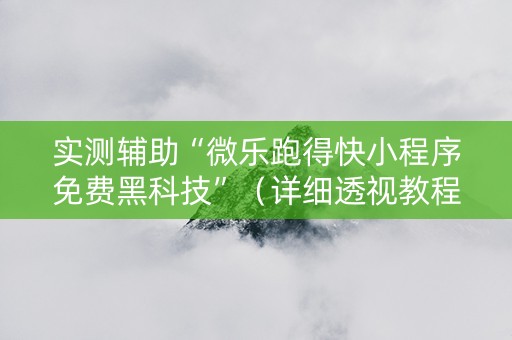 实测辅助“微乐跑得快小程序免费黑科技”（详细透视教程）-哔哩哔哩