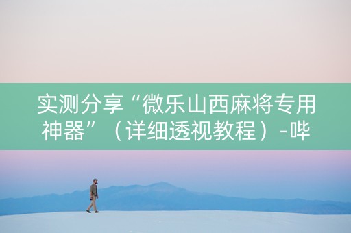 实测分享“微乐山西麻将专用神器”（详细透视教程）-哔哩哔哩