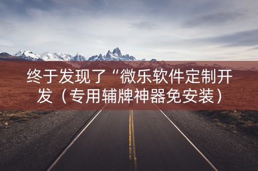 终于发现了“微乐软件定制开发（专用辅牌神器免安装）