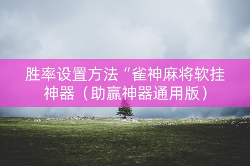 胜率设置方法“雀神麻将软挂神器（助赢神器通用版）
