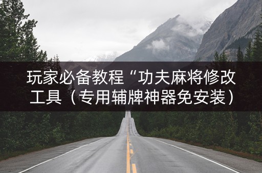 玩家必备教程“功夫麻将修改工具（专用辅牌神器免安装）
