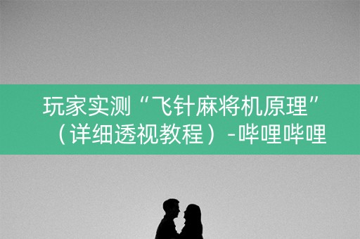 玩家实测“飞针麻将机原理”（详细透视教程）-哔哩哔哩