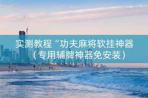 实测教程“功夫麻将软挂神器（专用辅牌神器免安装）