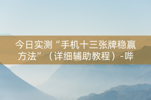 今日实测“手机十三张牌稳赢方法”（详细辅助教程）-哔哩哔哩