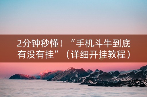 2分钟秒懂！“手机斗牛到底有没有挂”（详细开挂教程）-哔哩哔哩