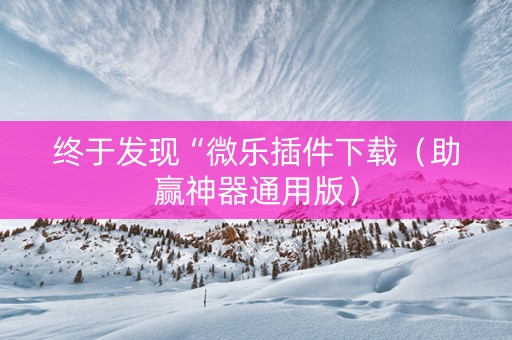 终于发现“微乐插件下载（助赢神器通用版）