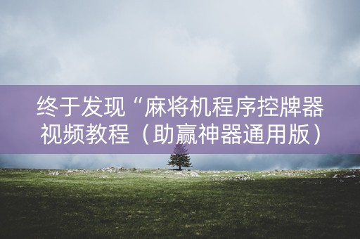 终于发现“麻将机程序控牌器视频教程（助赢神器通用版）