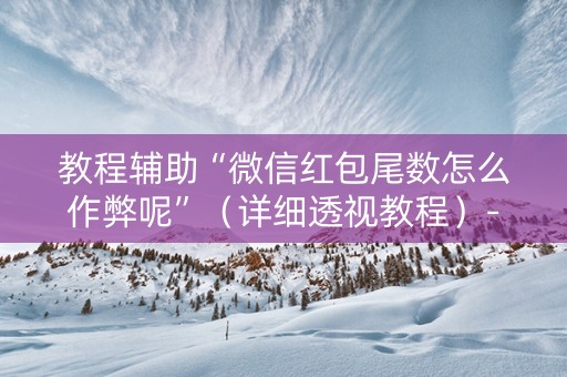 教程辅助“微信红包尾数怎么作弊呢”（详细透视教程）-哔哩哔哩