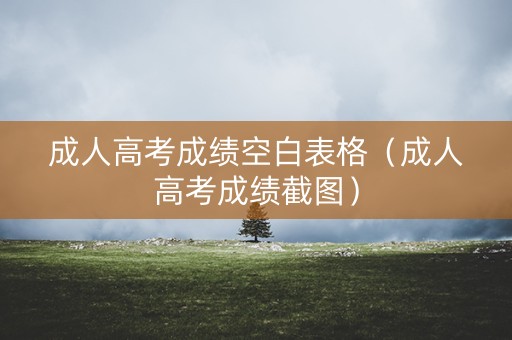 成人高考成绩空白表格（成人高考成绩截图）
