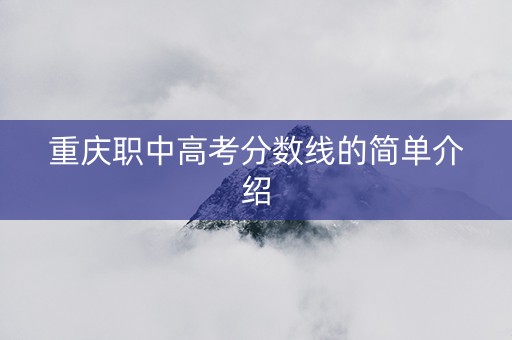 重庆职中高考分数线的简单介绍