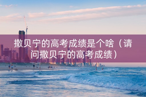 撒贝宁的高考成绩是个啥（请问撒贝宁的高考成绩）