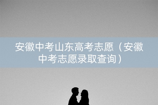 安徽中考山东高考志愿（安徽中考志愿录取查询）