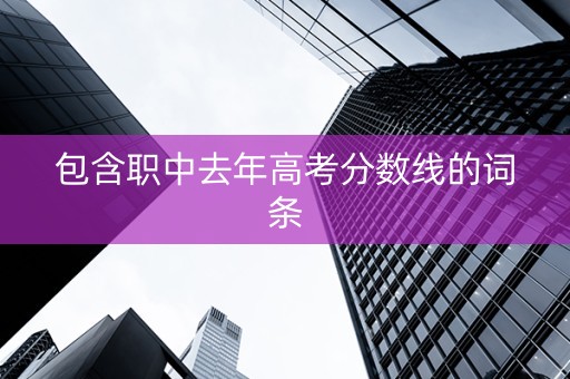 包含职中去年高考分数线的词条