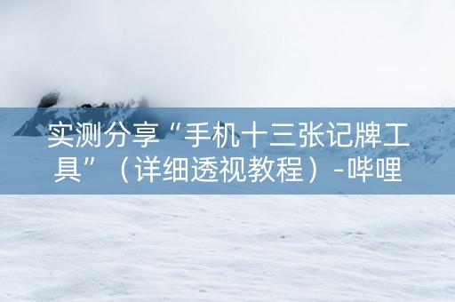 实测分享“手机十三张记牌工具”（详细透视教程）-哔哩哔哩