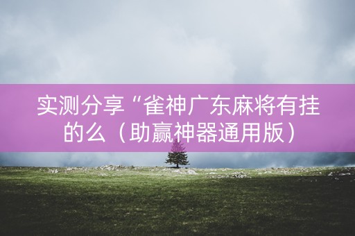 实测分享“雀神广东麻将有挂的么（助赢神器通用版）