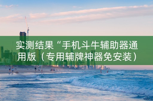实测结果“手机斗牛辅助器通用版（专用辅牌神器免安装）