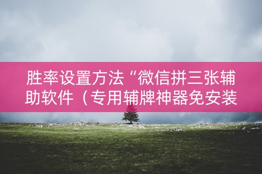 胜率设置方法“微信拼三张辅助软件（专用辅牌神器免安装）