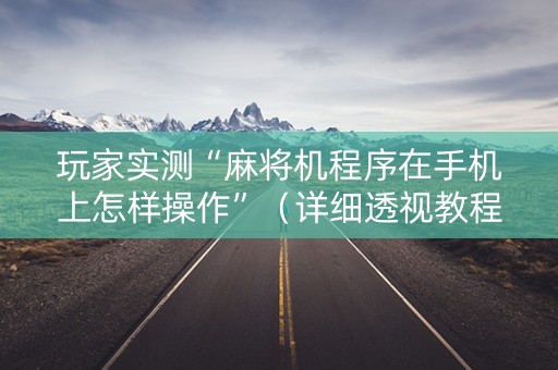 玩家实测“麻将机程序在手机上怎样操作”（详细透视教程）-哔哩哔哩