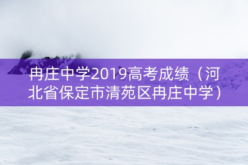 冉庄中学2019高考成绩（河北省保定市清苑区冉庄中学）