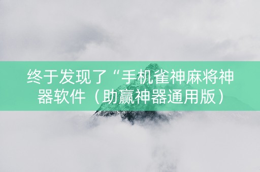 终于发现了“手机雀神麻将神器软件（助赢神器通用版）