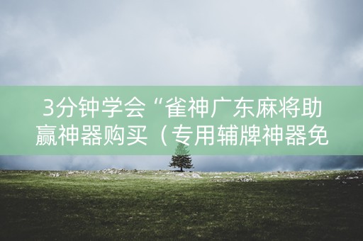 3分钟学会“雀神广东麻将助赢神器购买（专用辅牌神器免安装）