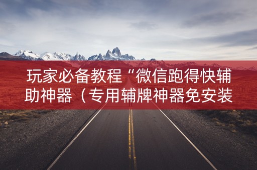 玩家必备教程“微信跑得快辅助神器（专用辅牌神器免安装）