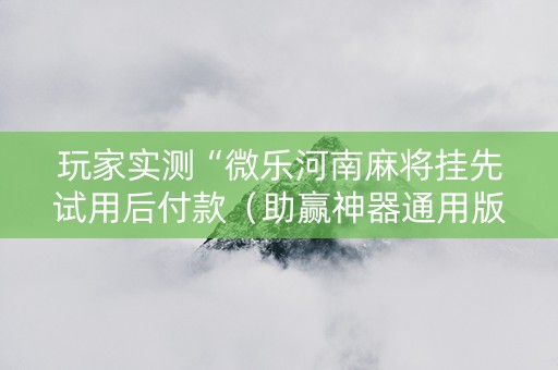 玩家实测“微乐河南麻将挂先试用后付款（助赢神器通用版）