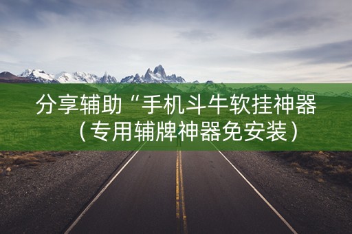 分享辅助“手机斗牛软挂神器（专用辅牌神器免安装）