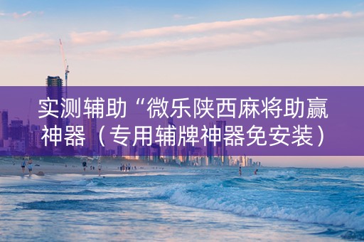 实测辅助“微乐陕西麻将助赢神器（专用辅牌神器免安装）