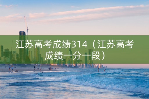 江苏高考成绩314（江苏高考成绩一分一段）