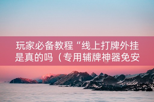 玩家必备教程“线上打牌外挂是真的吗（专用辅牌神器免安装）