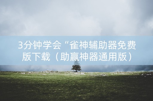 3分钟学会“雀神辅助器免费版下载（助赢神器通用版）