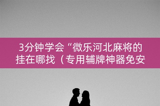 3分钟学会“微乐河北麻将的挂在哪找（专用辅牌神器免安装）