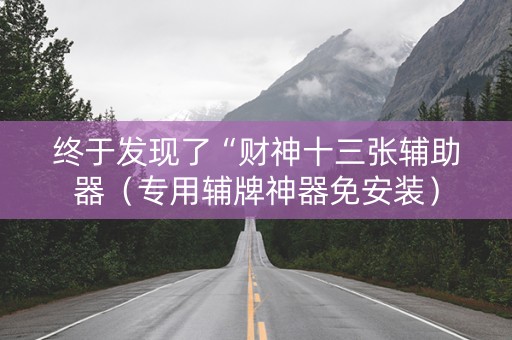 终于发现了“财神十三张辅助器（专用辅牌神器免安装）