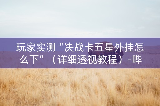 玩家实测“决战卡五星外挂怎么下”（详细透视教程）-哔哩哔哩