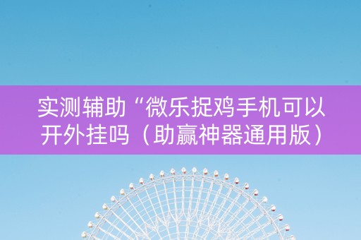 实测辅助“微乐捉鸡手机可以开外挂吗（助赢神器通用版）