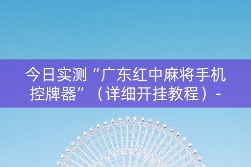 今日实测“广东红中麻将手机控牌器”（详细开挂教程）-哔哩哔哩
