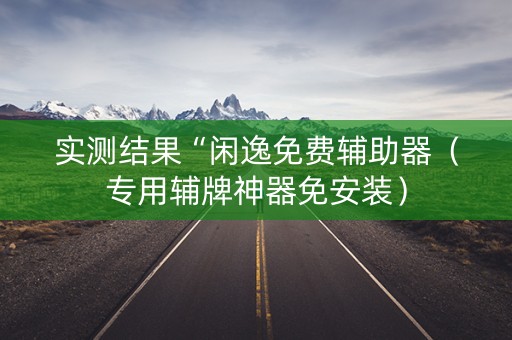实测结果“闲逸免费辅助器（专用辅牌神器免安装）