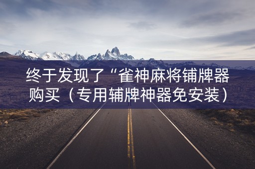 终于发现了“雀神麻将铺牌器购买（专用辅牌神器免安装）