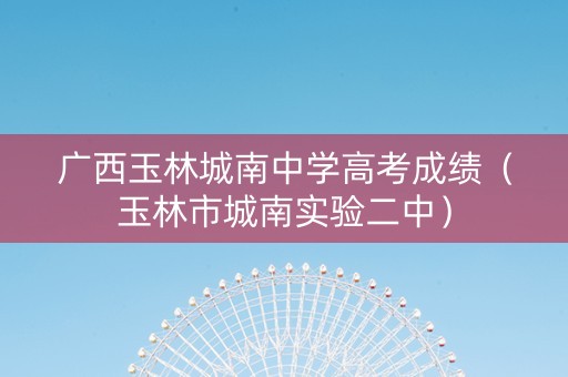 广西玉林城南中学高考成绩（玉林市城南实验二中）