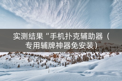 实测结果“手机扑克辅助器（专用辅牌神器免安装）