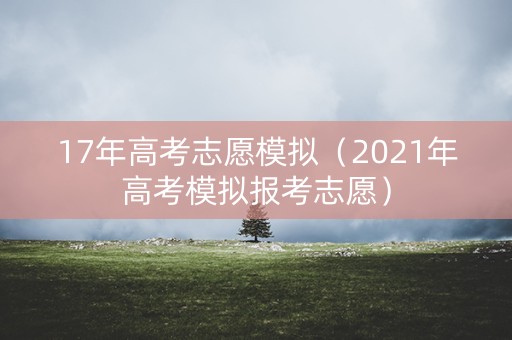 17年高考志愿模拟（2021年高考模拟报考志愿）
