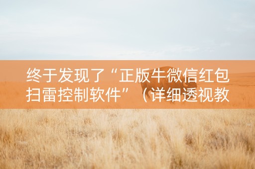 终于发现了“正版牛微信红包扫雷控制软件”（详细透视教程）-哔哩哔哩