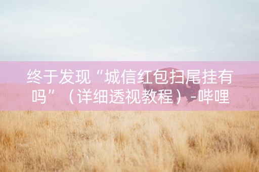 终于发现“城信红包扫尾挂有吗”（详细透视教程）-哔哩哔哩