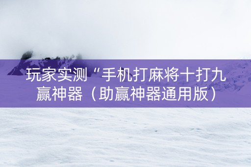 玩家实测“手机打麻将十打九赢神器（助赢神器通用版）