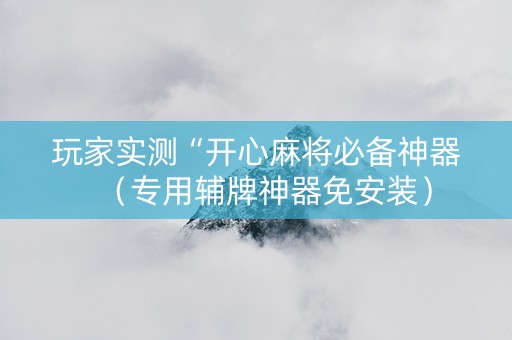 玩家实测“开心麻将必备神器（专用辅牌神器免安装）