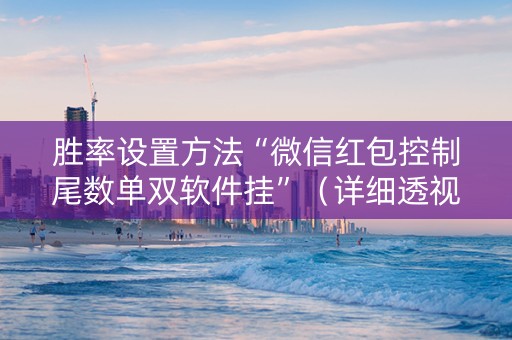胜率设置方法“微信红包控制尾数单双软件挂”（详细透视教程）-哔哩哔哩