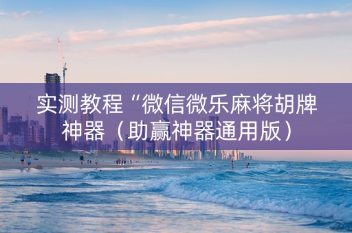 实测教程“微信微乐麻将胡牌神器（助赢神器通用版）