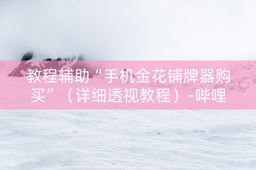 教程辅助“手机金花铺牌器购买”（详细透视教程）-哔哩哔哩