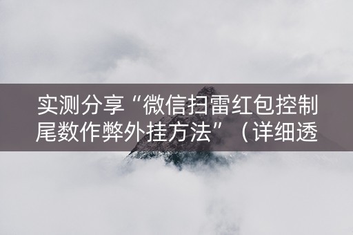 实测分享“微信扫雷红包控制尾数作弊外挂方法”（详细透视教程）-哔哩哔哩